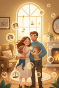 Personalized family keepsake storybook cover